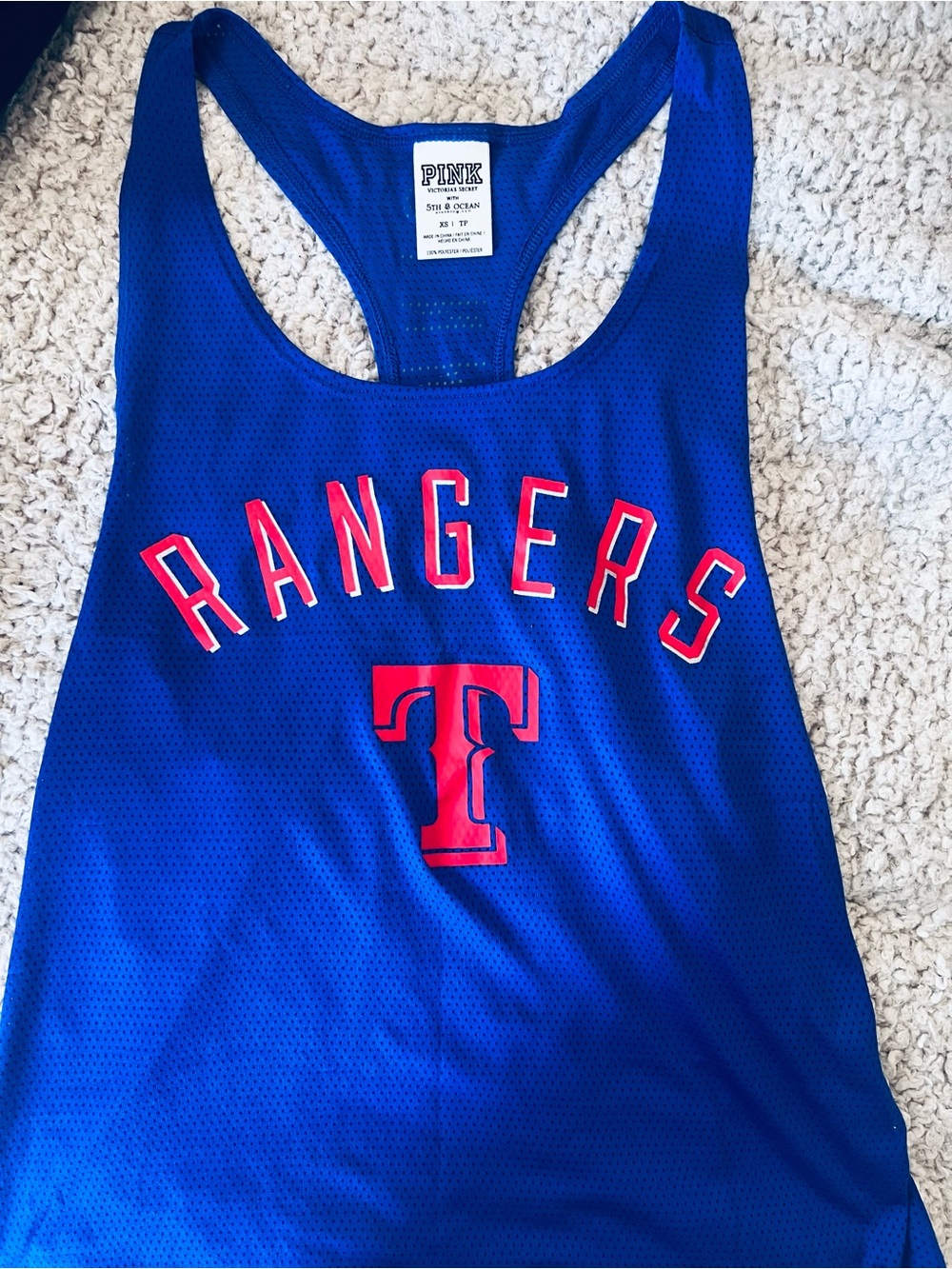 PINK Victoria's Secret PINK Texas Rangers mesh racerback tank
